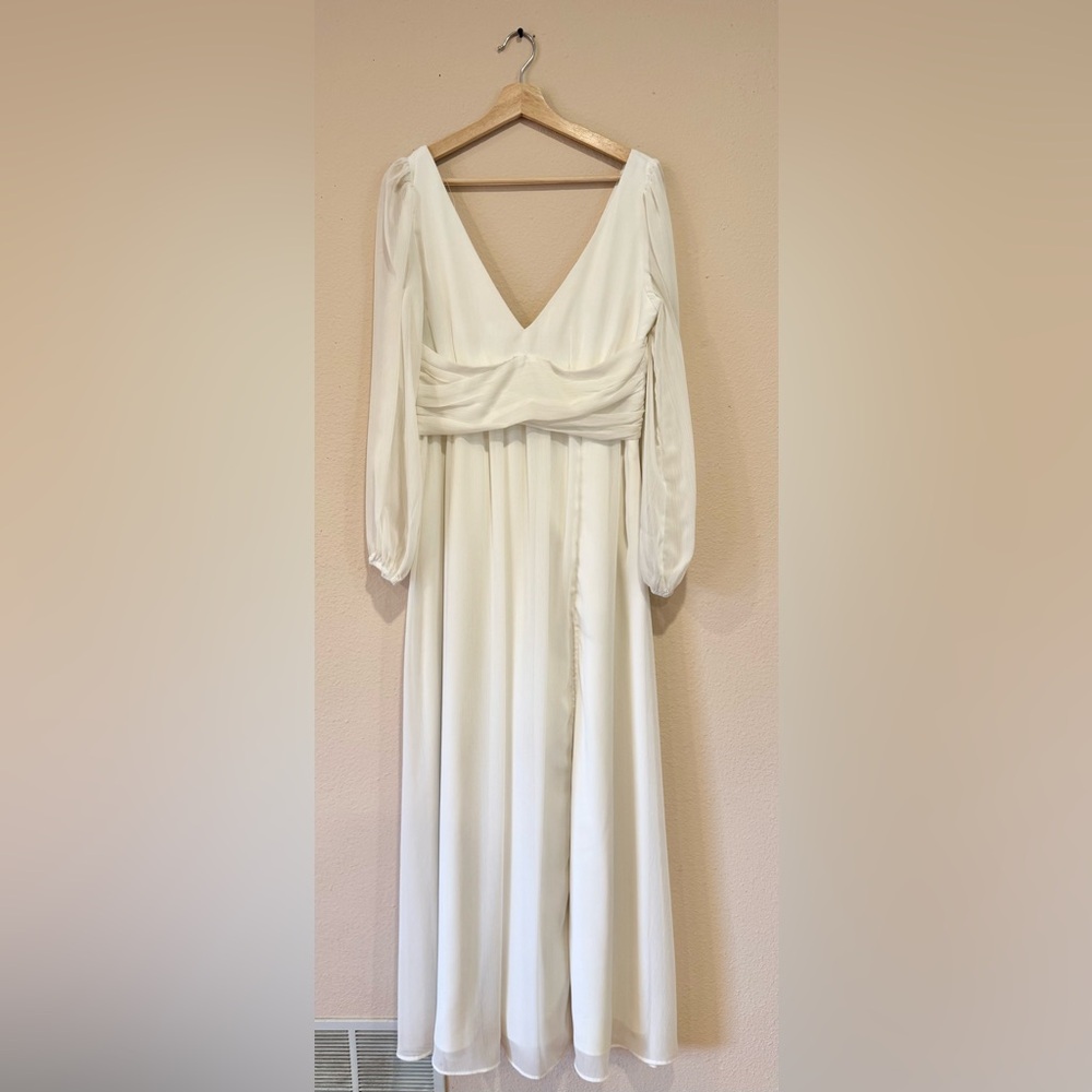Lulu's Chic Cream Long Sleeve Dress